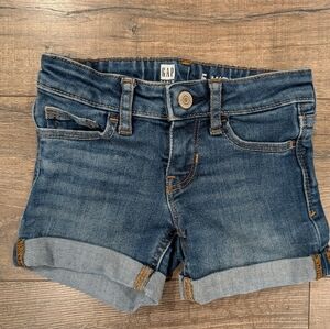 Gap 5T Midi Jean Shorts Medium Blue Denim Denim Adjustable Waist Girls
